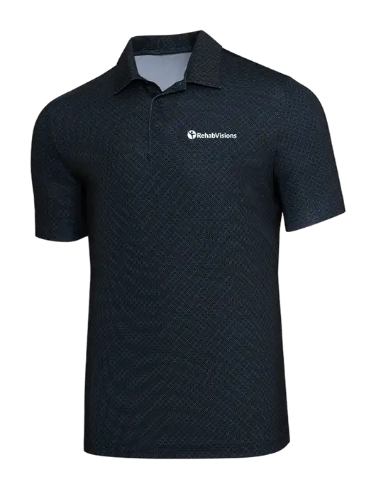 Adidas Black Diamond Dot Print Polo w/RehabVisions POST Logo