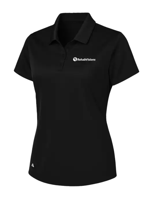 Adidas Black Womens Basic Sport Polo w/RehabVisions POST Logo
