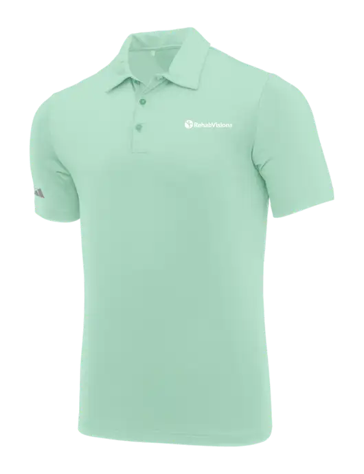 Adidas Very Light Green Ultimate Solid Polo w/RehabVisions POST Logo