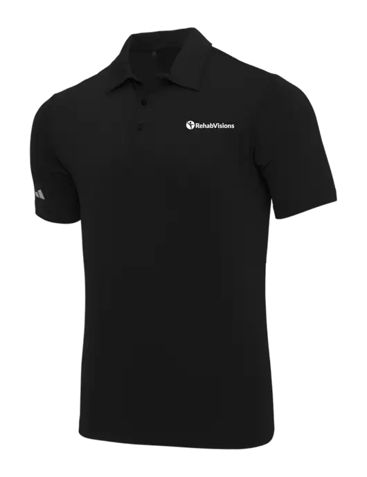Adidas Black Ultimate Solid Polo w/RehabVisions POST Logo