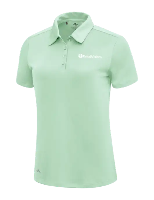 Adidas Very Light Green Womens Ultimate Solid Polo w/RehabVisions POST Logo