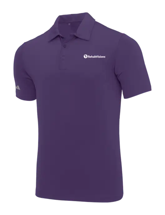 Adidas Purple Ultimate Solid Polo w/RehabVisions POST Logo