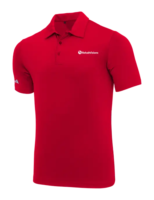 Adidas Red Ultimate Solid Polo w/RehabVisions POST Logo