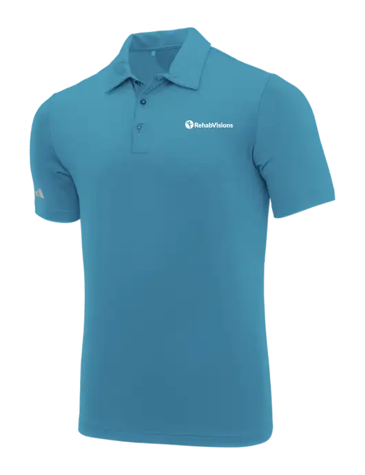 Adidas Sapphire Blue Ultimate Solid Polo w/RehabVisions POST Logo