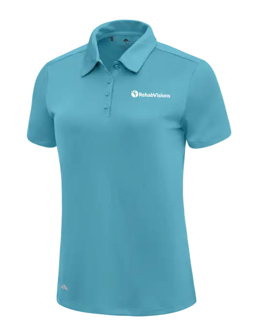 Adidas Sapphire Blue Womens Ultimate Solid Polo w/RehabVisions POST Logo
