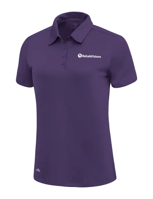 Adidas Purple Womens Ultimate Solid Polo w/RehabVisions POST Logo