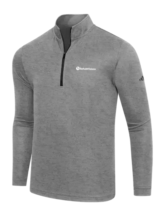 Adidas Black Heather  Lightweight Quarter Zip Pullover w/RehabVisions POST Logo