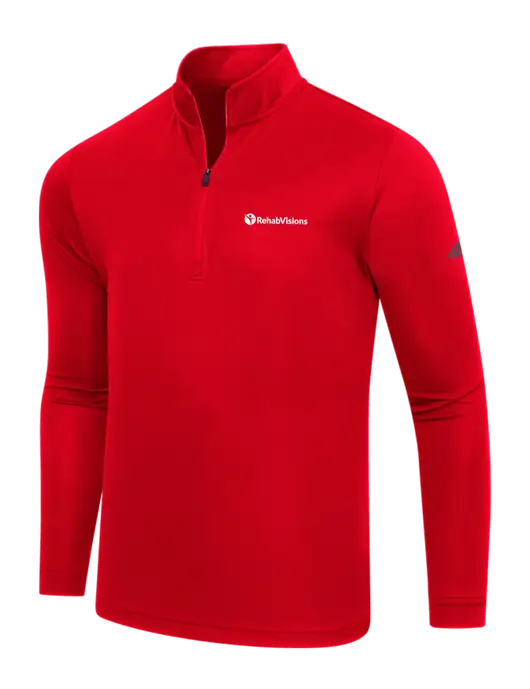 Adidas Red Lightweight Quarter Zip Pullover w/RehabVisions POST Logo