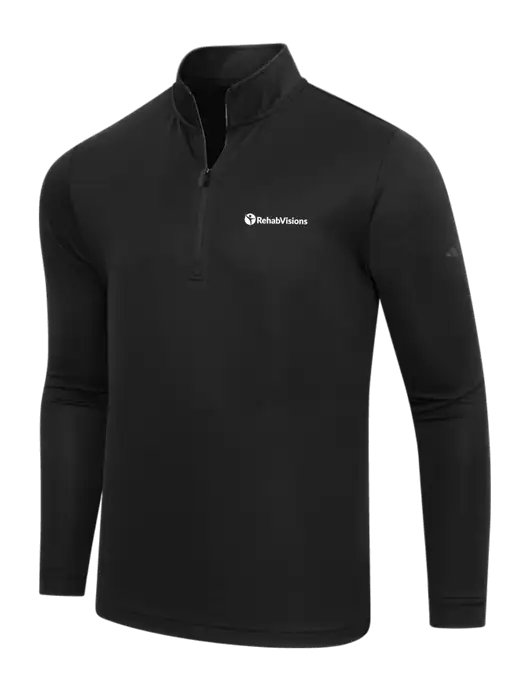 Adidas Black Lightweight Quarter Zip Pullover w/RehabVisions POST Logo