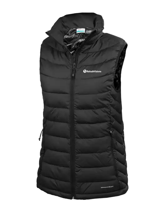 Columbia Womens Black Powder Lite Vest w/RehabVisions POST Logo