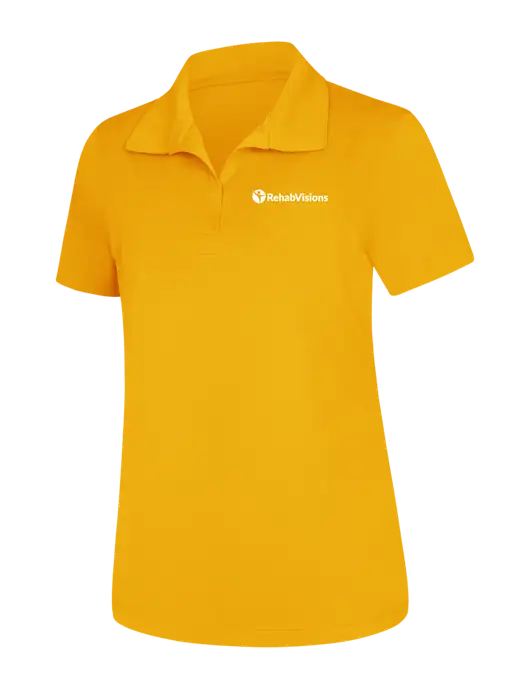 Womens Yellow Gold Micropique Sport-Wick Polo
 w/RehabVisions POST Logo