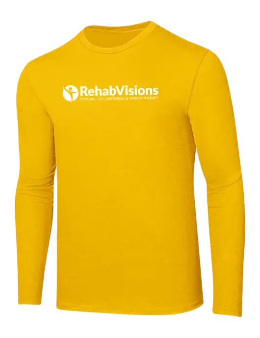 Ring Spun Yellow Gold 4.5 oz Long Sleeve T-Shirt
 w/RehabVisions POST Logo