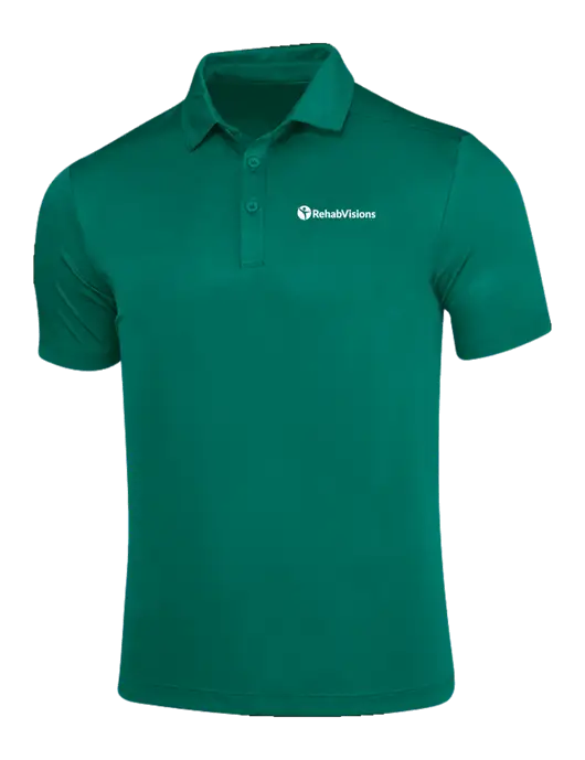 Green Posi-UV Pro Polo w/RehabVisions POST Logo