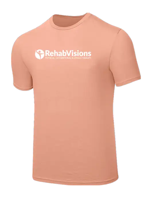 Seriously Soft Light Peach T-Shirt w/RehabVisions POST Logo