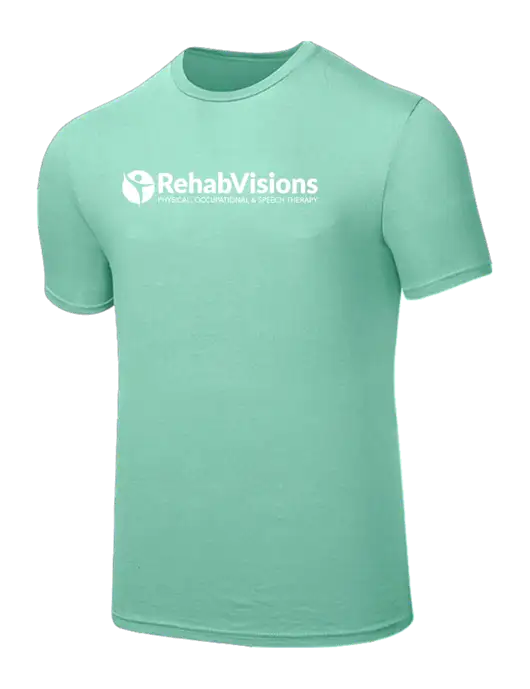 Seriously Soft Very Light Green T-Shirt w/RehabVisions POST Logo