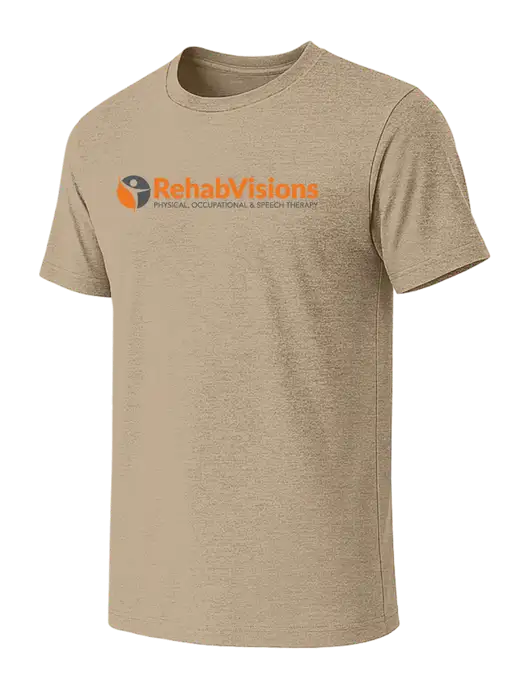 BELLA+CANVAS Heather Tan CVC Short Sleeve Tee w/RehabVisions POST Logo