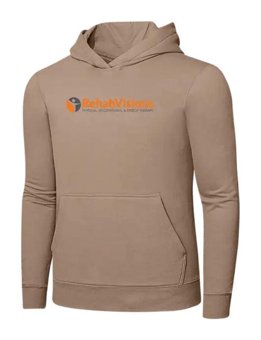 Sand 7.8. oz Ring Spun Hooded Sweatshirt w/RehabVisions POST Logo
