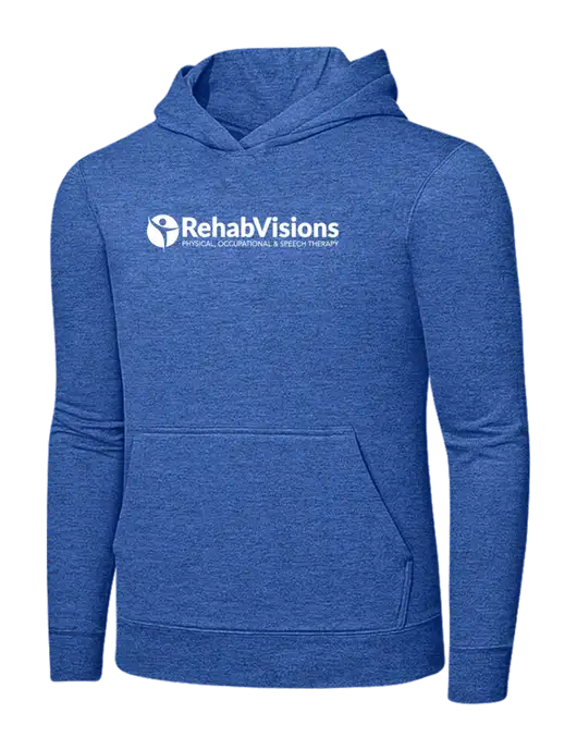 Heather Royal 7.8. oz Ring Spun Hooded Sweatshirt w/RehabVisions POST Logo