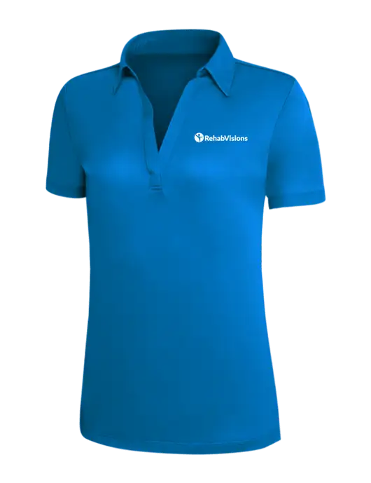 Royal Blue Silk Touch Womens Performance Polo w/RehabVisions POST Logo