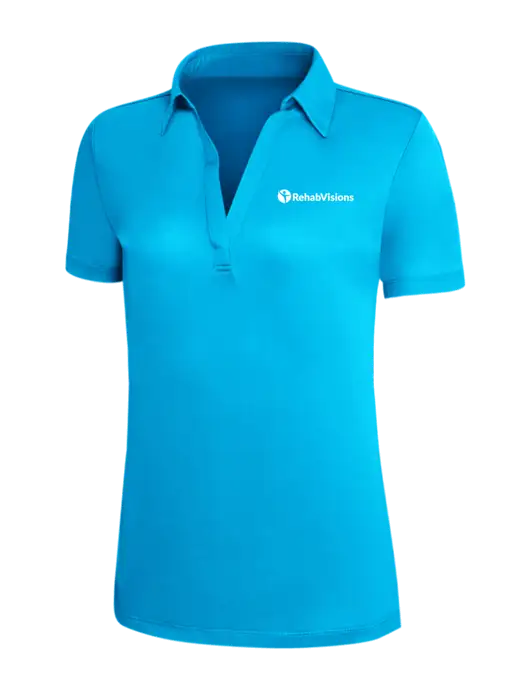 Sapphire Blue Silk Touch Womens Performance Polo w/RehabVisions POST Logo