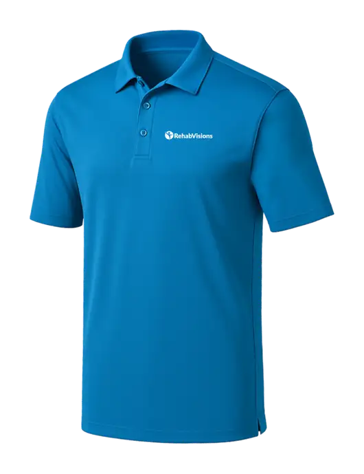 Royal Blue Silk Touch Performance Polo w/RehabVisions POST Logo