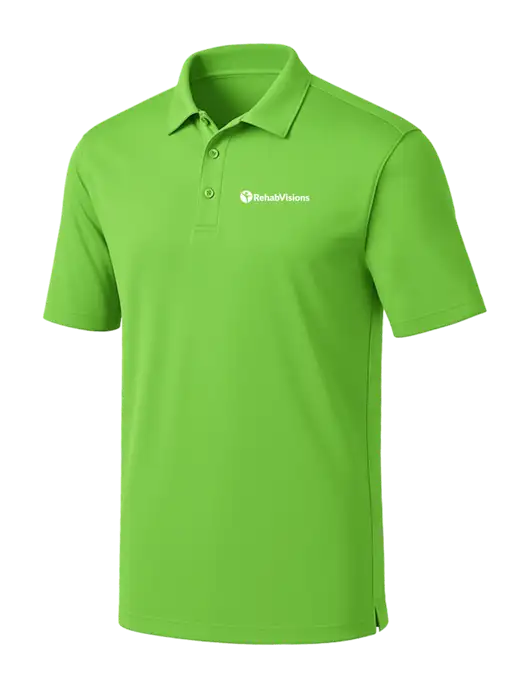 Light Kelly Green Silk Touch Performance Polo w/RehabVisions POST Logo