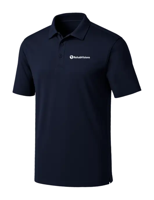 Navy Silk Touch Performance Polo w/RehabVisions POST Logo