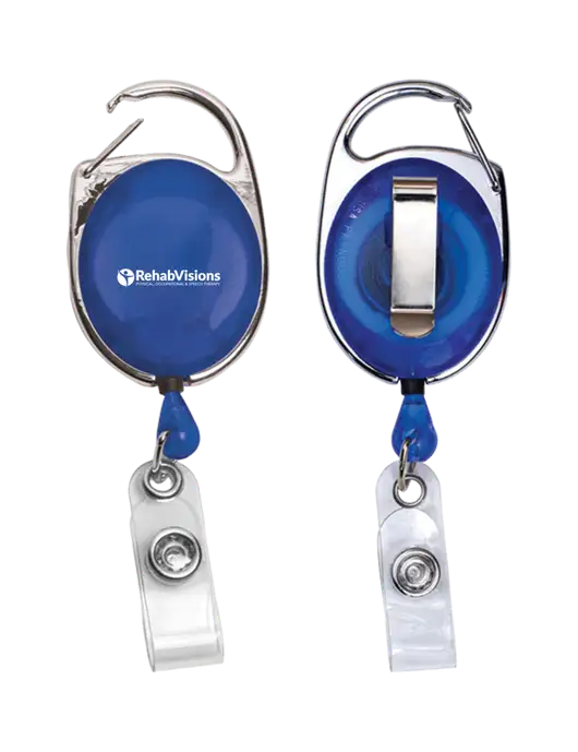 Royal Carabiner Style Badge Reel and Badge Holder w/RehabVisions POST Logo