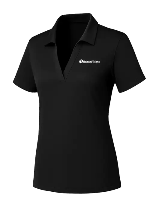 Womens Black PosiCharge RacerMesh Polo w/RehabVisions POST Logo