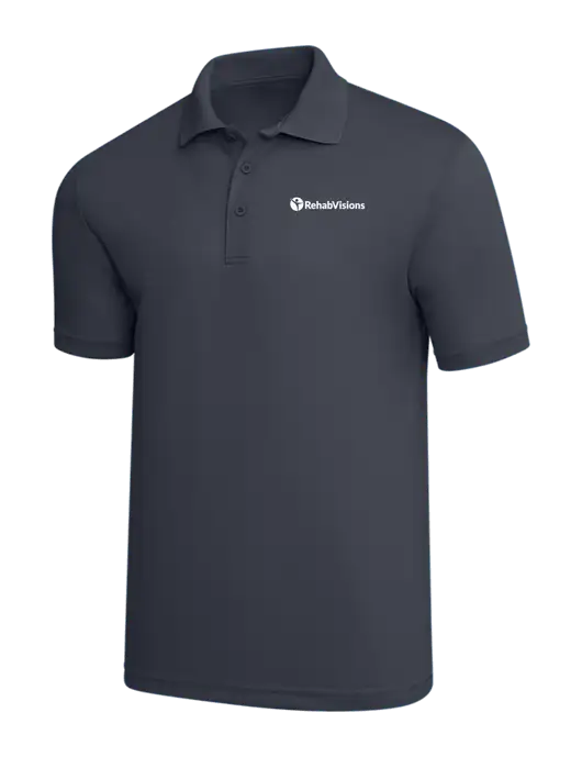 Dark Grey PosiCharge RacerMesh Polo w/RehabVisions POST Logo