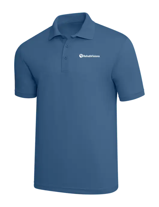 Slate Blue PosiCharge RacerMesh Polo w/RehabVisions POST Logo