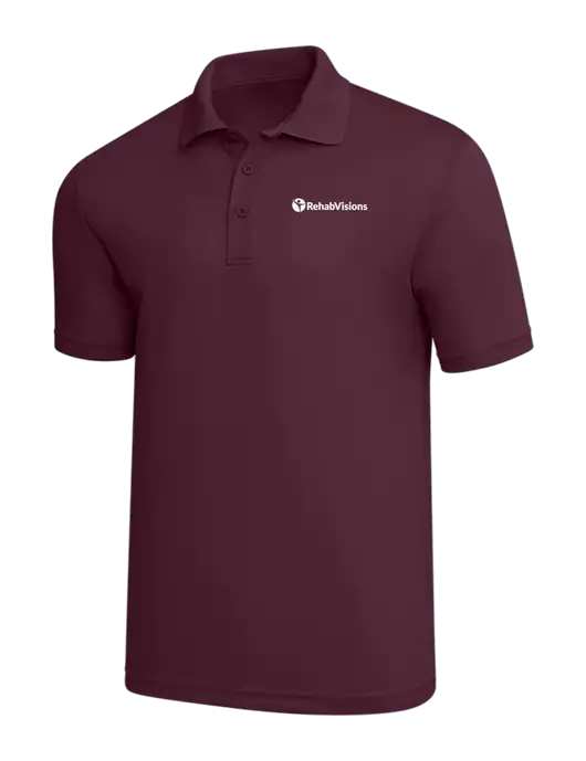 Maroon PosiCharge RacerMesh Polo w/RehabVisions POST Logo