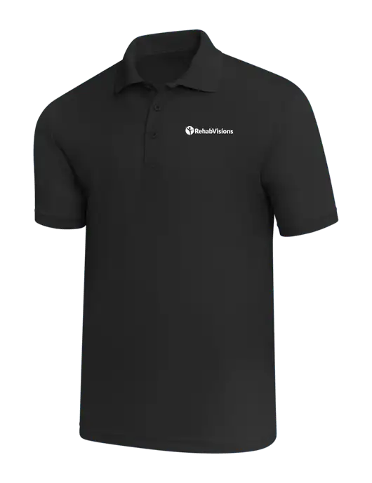 Black PosiCharge RacerMesh Polo w/RehabVisions POST Logo