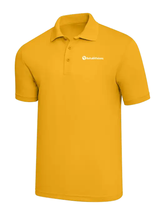Yellow Gold PosiCharge RacerMesh Polo w/RehabVisions POST Logo