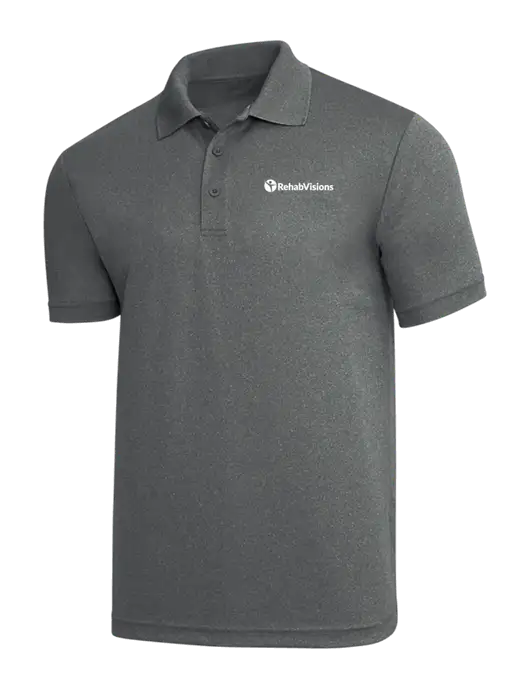 Medium Grey Heather PosiCharge RacerMesh Polo w/RehabVisions POST Logo