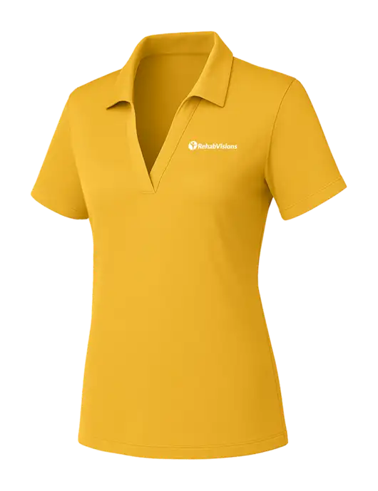 Yellow Gold Womens PosiCharge RacerMesh Polo w/RehabVisions POST Logo