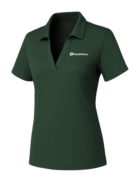 Womens Dark Green PosiCharge RacerMesh Polo w/RehabVisions POST Logo