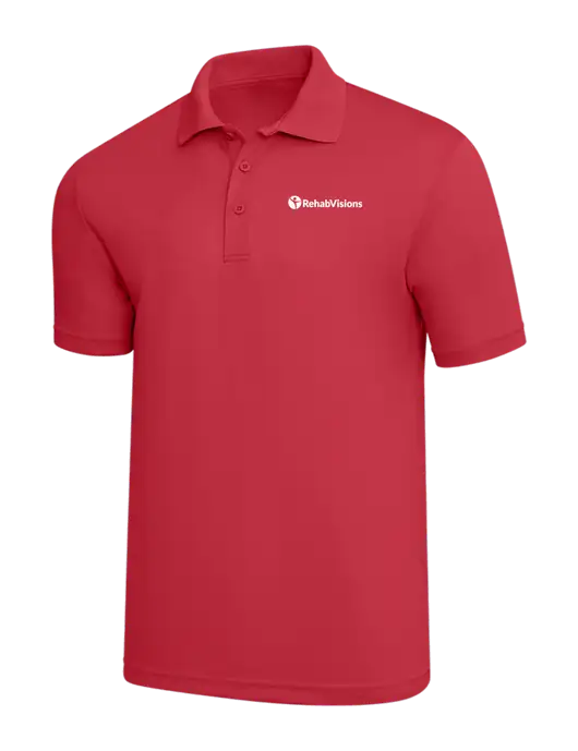 Red PosiCharge RacerMesh Polo w/RehabVisions POST Logo