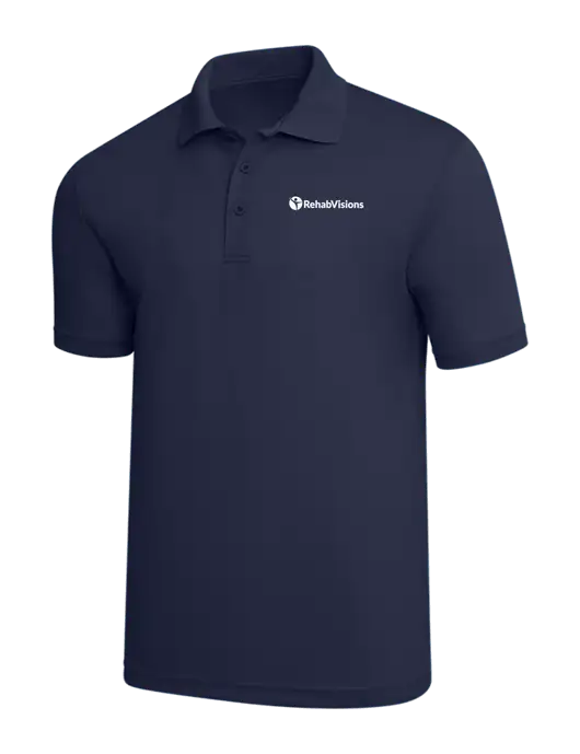 Navy PosiCharge RacerMesh Polo w/RehabVisions POST Logo