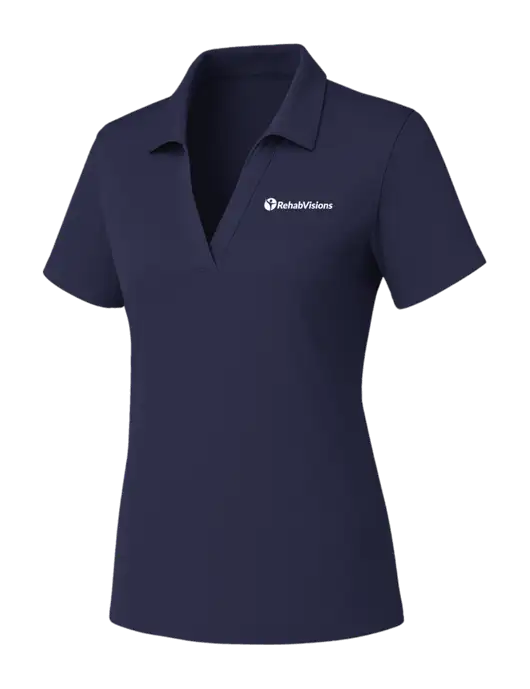 Womens Navy PosiCharge RacerMesh Polo w/RehabVisions POST Logo