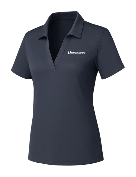 Womens Dark Grey PosiCharge RacerMesh Polo w/RehabVisions POST Logo