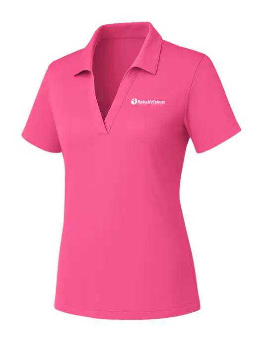 Womens Pink PosiCharge RacerMesh Polo w/RehabVisions POST Logo