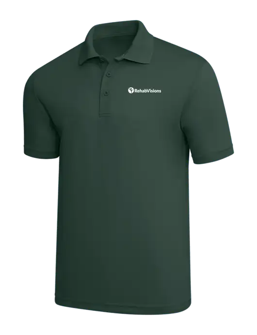 Dark Green PosiCharge RacerMesh Polo w/RehabVisions POST Logo