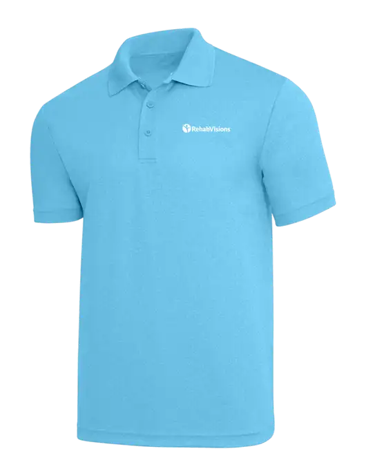Light Sapphire Heather PosiCharge RacerMesh Polo w/RehabVisions POST Logo