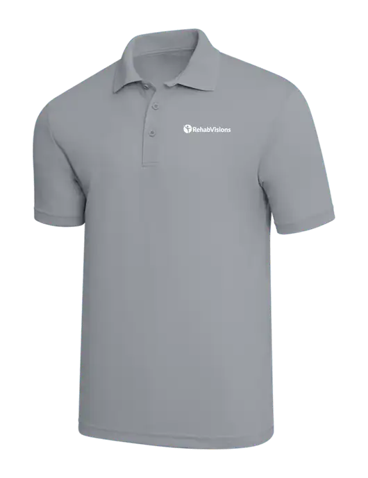 Light Grey PosiCharge RacerMesh Polo w/RehabVisions POST Logo