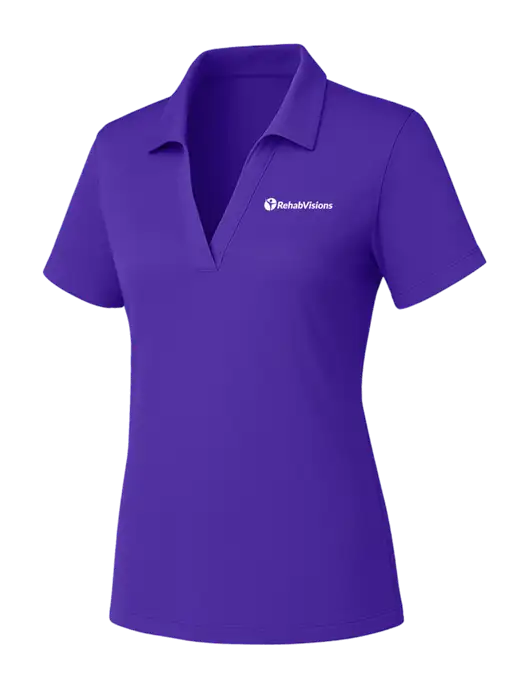 Womens Purple PosiCharge RacerMesh Polo w/RehabVisions POST Logo