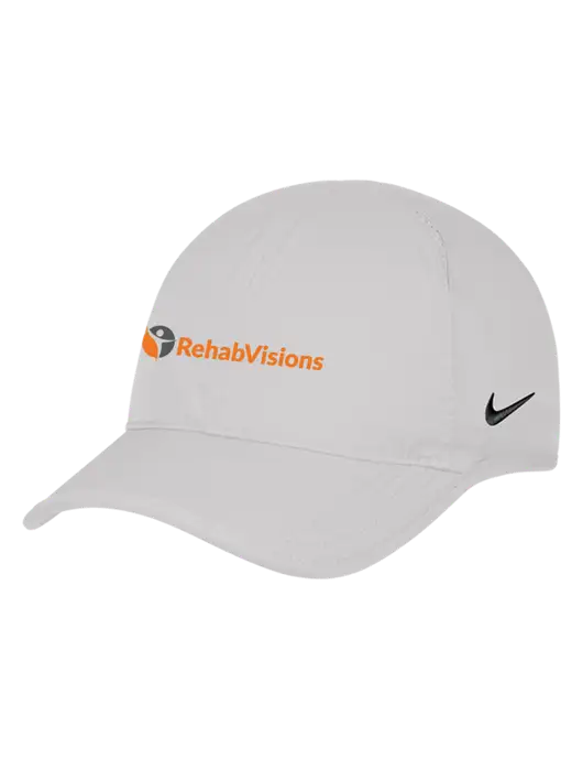 Nike White Featherlight Cap w/RehabVisions POST Logo