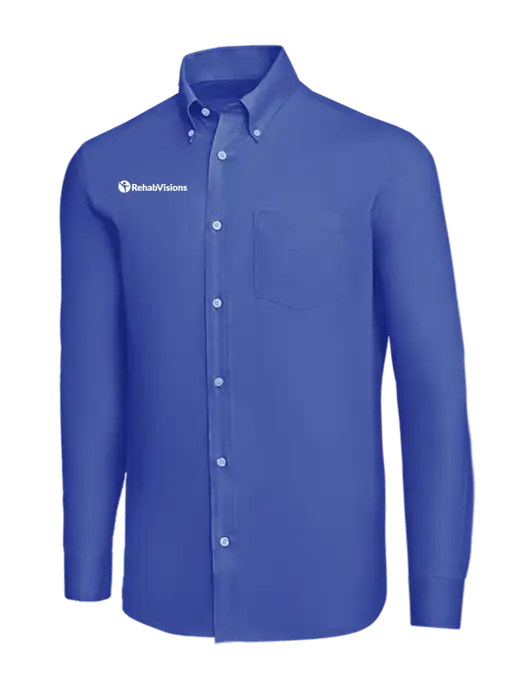 Brooks Brothers Dark Royal Wrinkle-Free Stretch Nailhead Shirt w/RehabVisions POST Logo