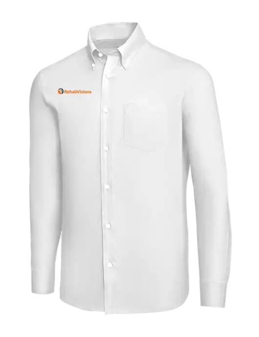 Brooks Brothers White Wrinkle-Free Stretch Nailhead Shirt w/RehabVisions POST Logo