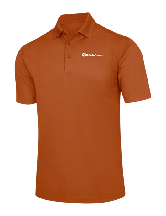 Burnt Orange Micropique Sport-Wick Polo w/RehabVisions POST Logo